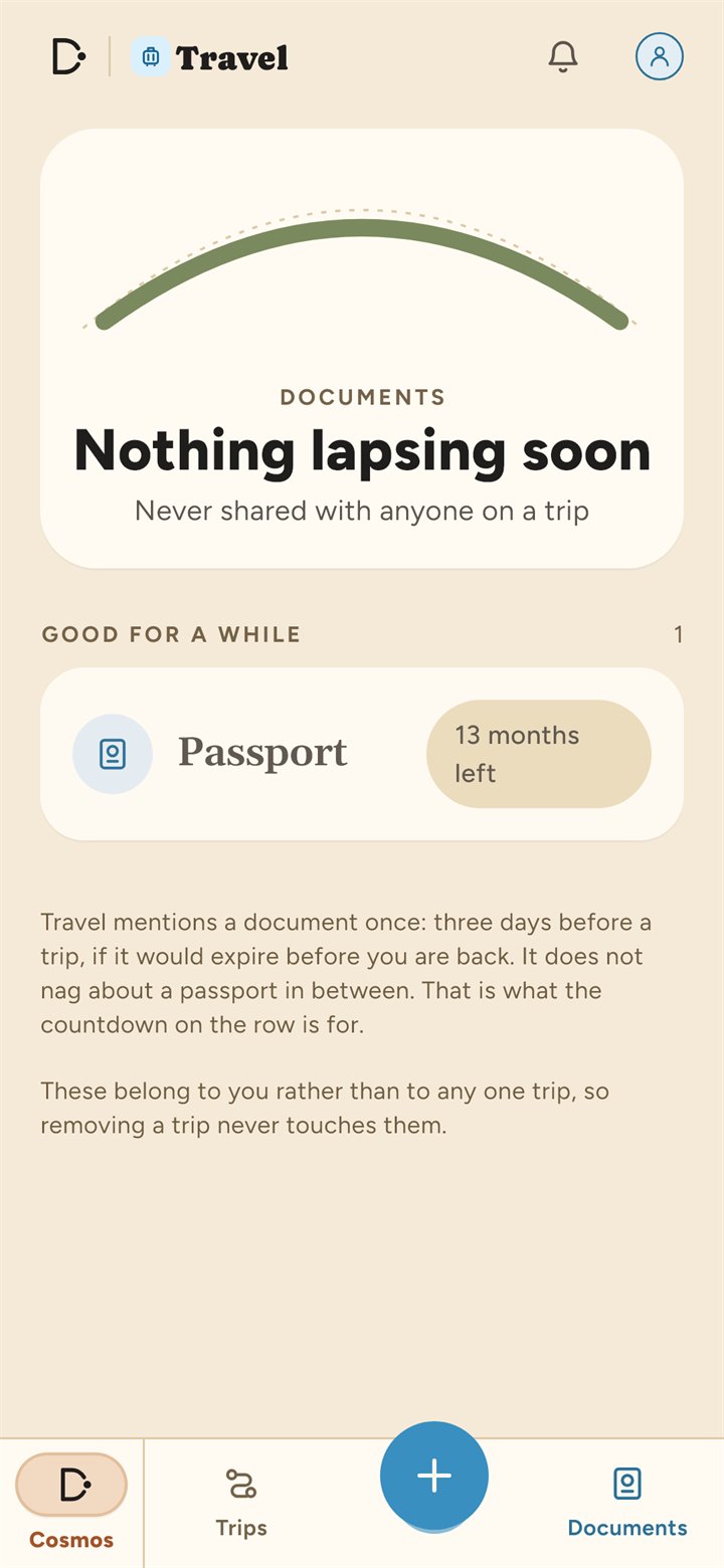 Travel documents: a passport with how long it has left